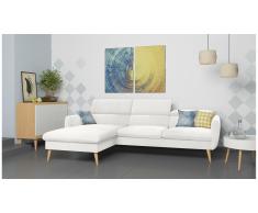 JUSTyou Nuno Canapé d'angle Blanc Velours