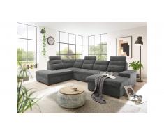 JUSTyou Santa Clarita Canapé panoramique Gris