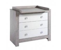 SCHARDT Commode à langer avec table Nordic Driftwood, blanc/gris