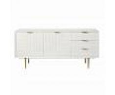 Maisons du Monde Buffet enfilade vintage 2 portes 3 tiroirs blanc Riverside