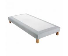 Sommier tapissier tissu gris 80x200cm Hubert