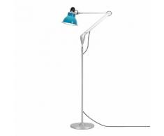 TYPE 1228 - Lampe de lecture articulée Bleu/Argent H110-165cm - Lampadaire Anglepoise designé par Kenneth Grange