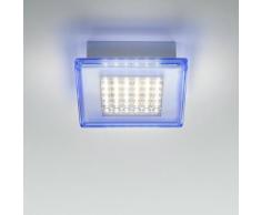 QUADRILED - Plafonnier LED de salle de bain Transparent/Bleu L40cm - Lustre et plafonnier Fabbian designé par Marc Sadler