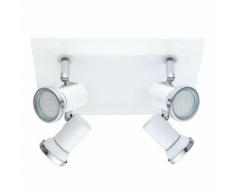 TAMARA - Plafonnier 4 spots orientables de salle de bain Blanc L26cm - Spot Eglo designé par