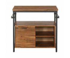 Meuble sous-vasque en acacia et métal 90cm