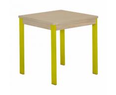 Petit bureau ou table carrée pour enfant pieds verts