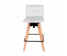 Chaise de bar pivotante en simili blanc - H66cm