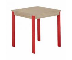 Petit bureau / table carrée pour enfant (pieds rouges)