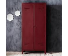 Armoire rouge en acier 2 portes battantes