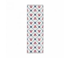 Tapis de couloir en vinyle gris et rouge 60x200cm