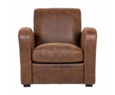 Fauteuil de salon en croûte de cuir