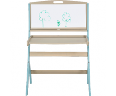Bureau évolutif pour enfant avec tableau en acacia bleu