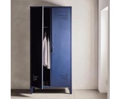 Armoire bleue en acier 2 portes battantes