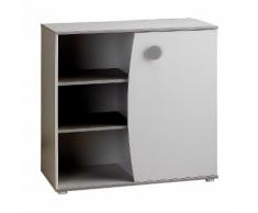 Commode 1 porte blanc en bois