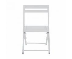 Chaise de jardin pliante blanche en aluminium