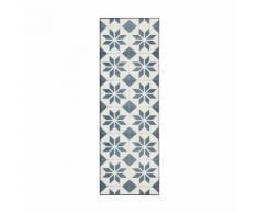 Tapis de couloir en vinyle gris et blanc 60x200cm