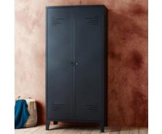 Armoire noire mate en acier 2 portes battantes