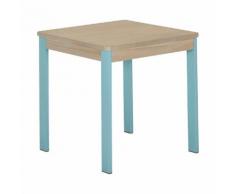 Petit bureau ou table carrée pour enfant pieds bleus