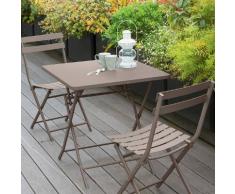 Table de balcon pliante carrée Greensboro Taupe Jardin