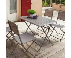 Table de balcon pliante rectangulaire Azua Taupe Jardin