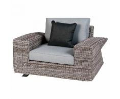 Fauteuil de salon Ambrosio Perléa Jardin Acier traité époxy, Résine tressée, Polyester