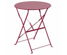 Table de balcon pliante ronde Camargue Framboise Jardin