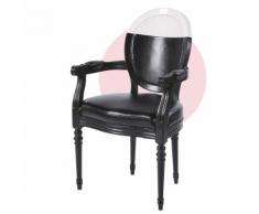 Fauteuil cabriolet en cuir noir et blanc Chantal Thomass