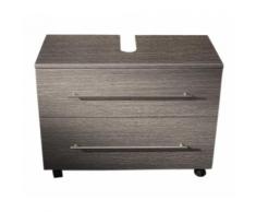Meuble sous vasque 85 cm avec roulette charbon antique