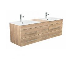Meuble salle de bain double vasque Roma XL décor chêne