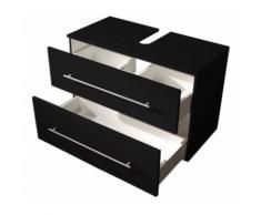 Meuble sous vasque 85 cm avec roulette noir aspect satiné
