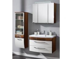 Ensemble de Meuble de salle de bain de 4 pièces Malema 80cm en Noix-Blanc