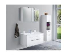 Ensemble de meuble de salle de bain VIVA 100 (3 Pièces) blanc brillant