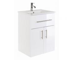 Meuble salle de bain Domino 600 blanc brillant à poser