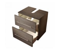 Meuble sous vasque 55 cm avec roulette charbon antique