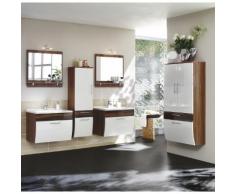 Ensemble double de meuble de salle de bain Paloma Noyer-Blanc 8-pièces