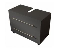 Meuble sous vasque 85 cm avec roulette anthracite aspect satiné