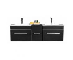 Meuble salle de bain double vasque Roma noir satiné