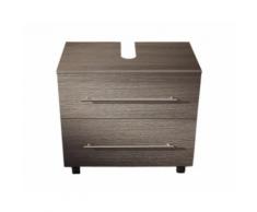 Meuble sous vasque 70 cm avec roulette charbon antique