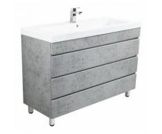 Meuble salle de bain Talis 120 Aspect Béton à poser avec tiroirs sans poignées