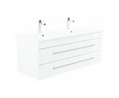 Meuble SDB avec vasque de Villeroy & Boch Venticello 130 cm double blanc