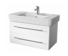 Meuble salle de bain avec vasque de Keramag Renova N°1 Plan 85cm blanc brilliant