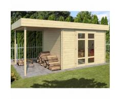 Abri de jardin en bois + avancée HÉLIOS 8,3 m² - 28 mm