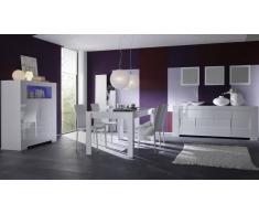 gdegdesign Salle à manger complète LED laquée blanche - Konrad