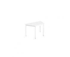 Table de réunion multiforme classique trapèze plateau blanc piétement blanc