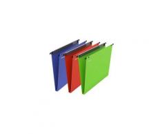 Dossier suspendu plastique pression Esselte fond 1,5 cm pour tiroir - couleurs assorties - Lot de 10