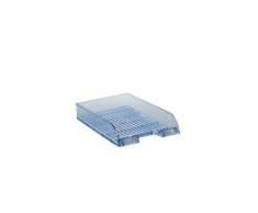 Corbeille à courrier Rexel Valrex bleue translucide - Lot de 6
