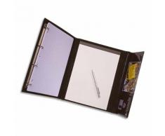 Conférencier CLAPRES PVC noir. Mécanisme 4 anneaux diam 16mm. Porte-bloc, pochettes et porte-stylo