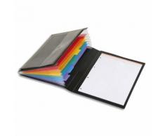 Conférencier à élastiques RAINBOW CLASS en PP 7/10e. Trieur + Porte-bloc + Pochette. Coloris noir