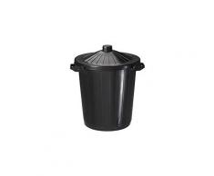 Poubelle 75 litres Rossignol ronde extérieur PVC noire