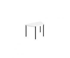 Table de réunion multiforme classique trapèze plateau blanc piétement noir